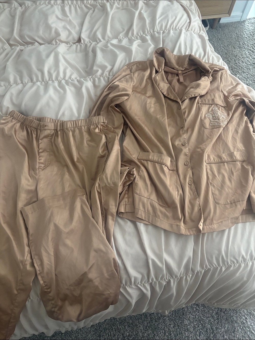 Skims gold hotel collection Satin Pajama Set